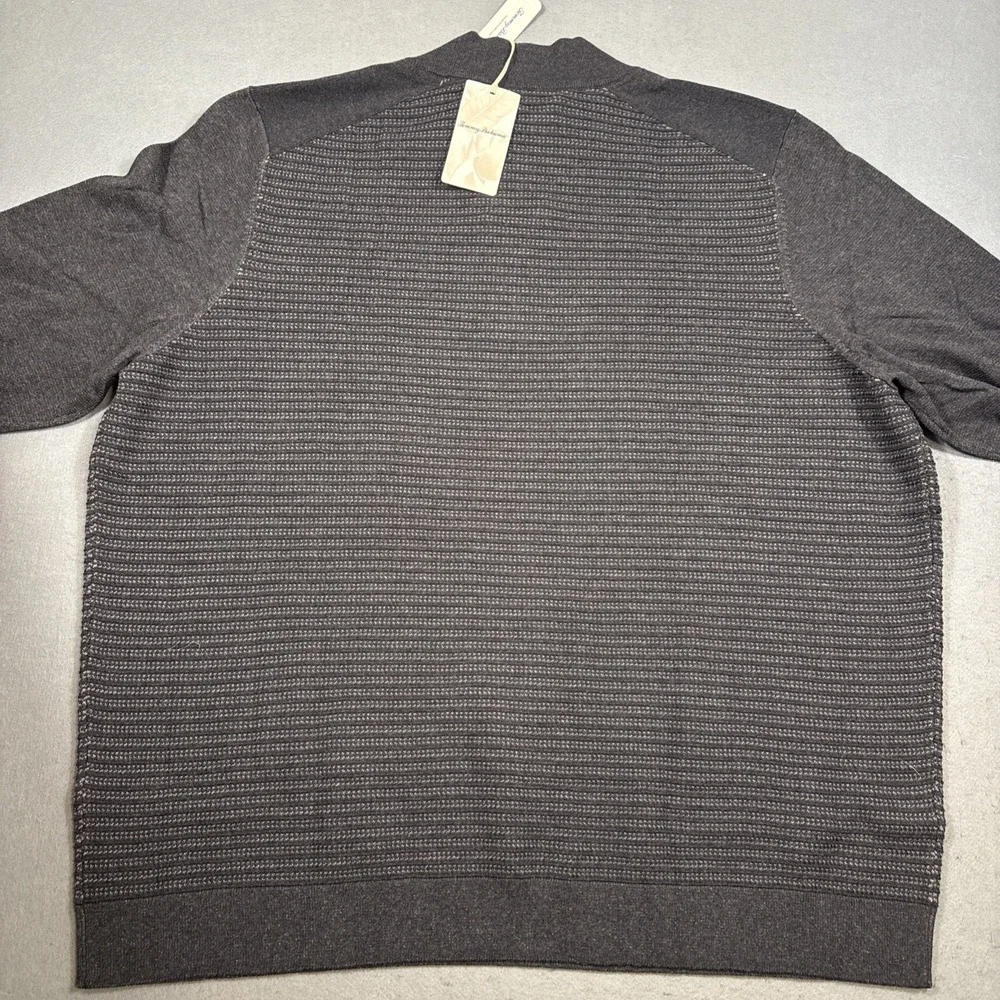 $168 Tommy  Men's SEAPORT Half Zip Pullover, Black, GRAY 3XLT NWT
